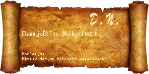 Damján Nikolett névjegykártya