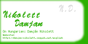 nikolett damjan business card